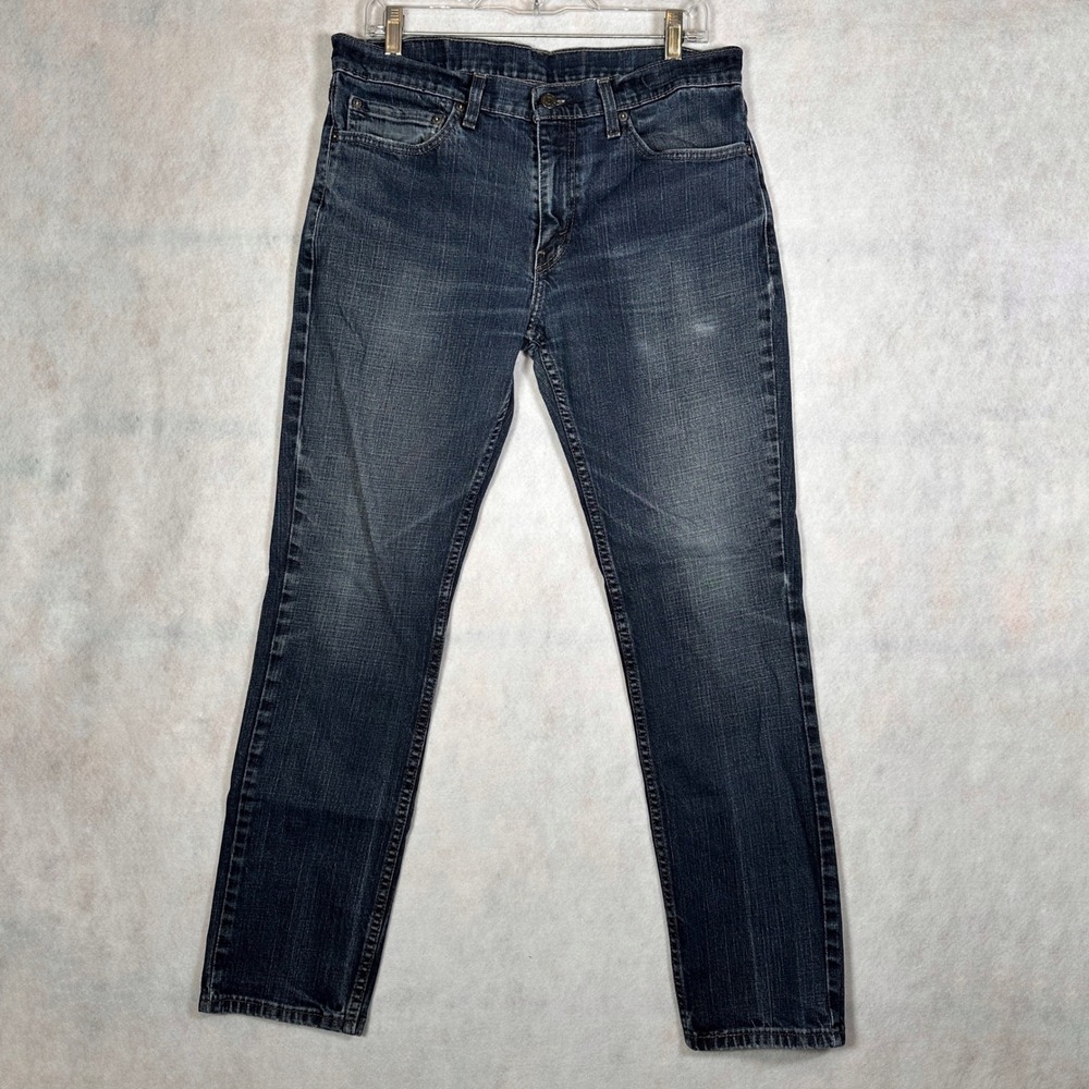 Levi's Jeans Mens 34x32 511 Slim Fit Dark Wash Blue Good Whiskered Denim